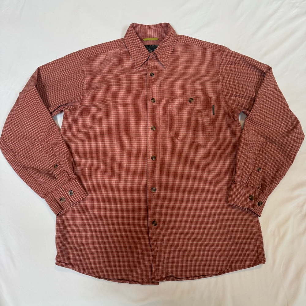 Royal Robbins Men’s Gingham Plaid Outdoor Travel Shirt - Medium
